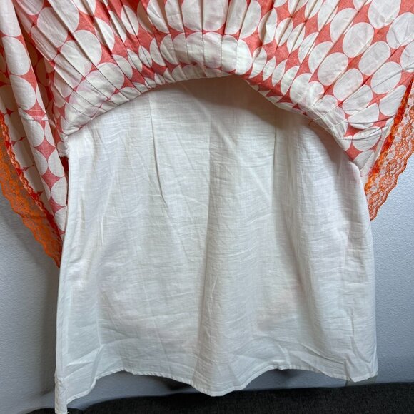 San's Souci Retro Orange Dress W/ Side Zipper / Big Circle Pattern - Large - NWT - Picture 10 of 13